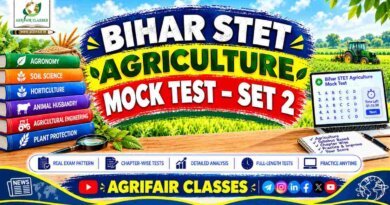 Bihar STET Agriculture Mock Test Set 2 – Free Online Agriculture Test