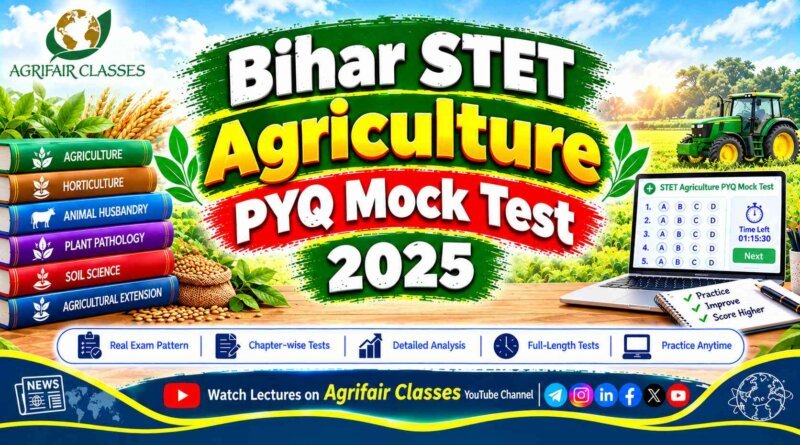 Bihar STET Agriculture PYQ Mock Test 2025 – Free Previous Year Questions