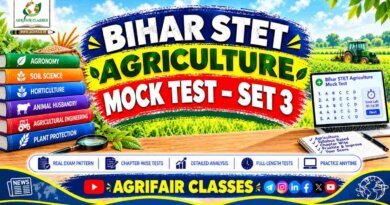 Bihar STET Agriculture Mock Test Set 3 – Free Online Agriculture Test