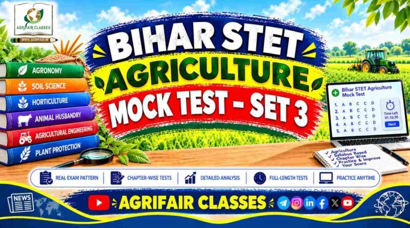 Bihar STET Agriculture Mock Test Set 3 – Free Online Agriculture Test