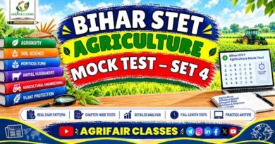 Bihar STET Agriculture Mock Test Set 4 – Free Online Agriculture Test