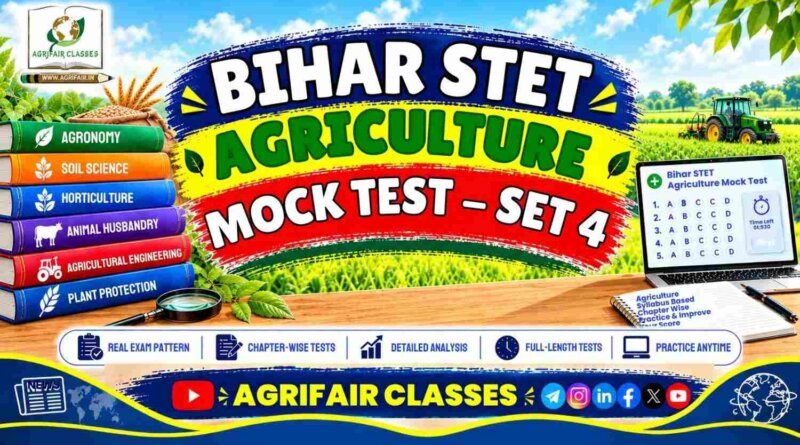 Bihar STET Agriculture Mock Test Set 4 – Free Online Agriculture Test
