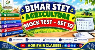 Bihar STET Agriculture Mock Test Set 10 – Free Online Agriculture Test