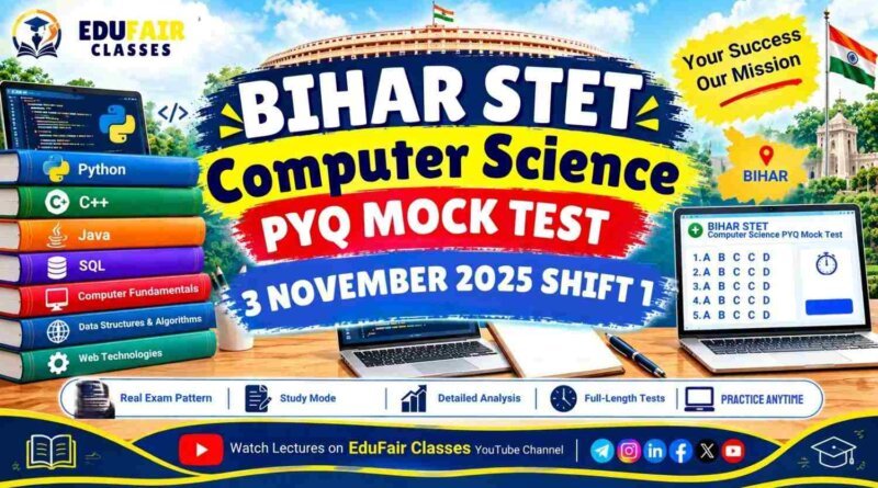 Bihar STET Computer Science PYQ 3 November 2025 Shift 1